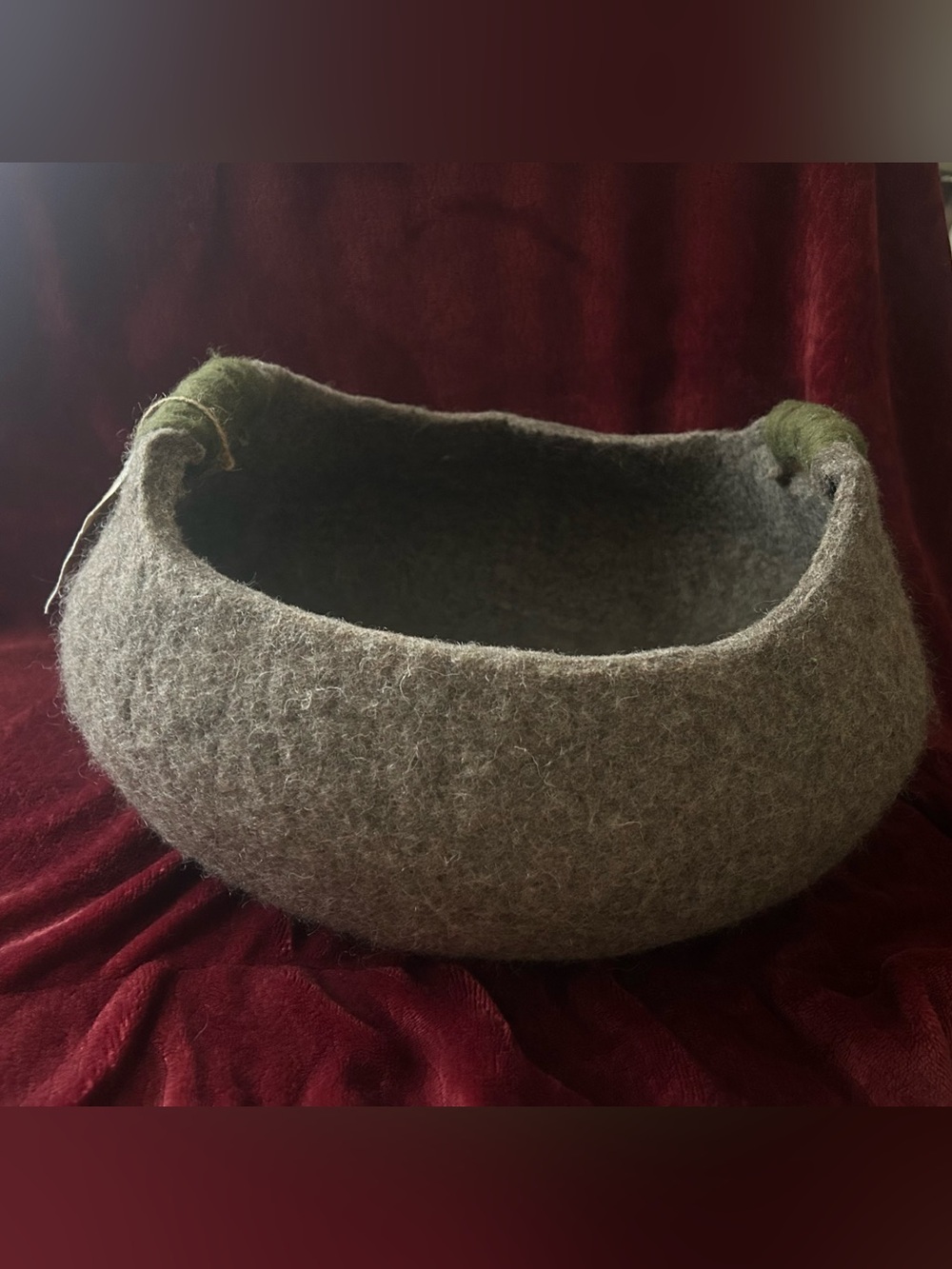 Nepal World Traveler Collection Wool Felted Bowl with Handles